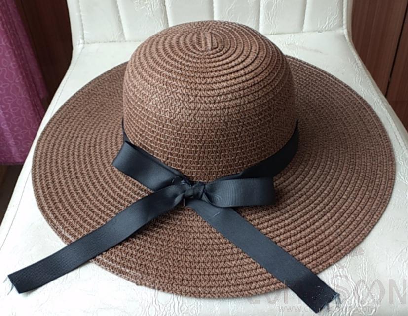 Straw Hat 1-Black,Straw,56~58cm