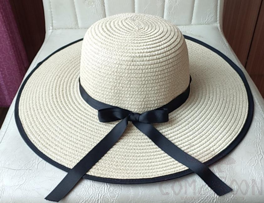 Straw Hat 1-Black,Straw,56~58cm