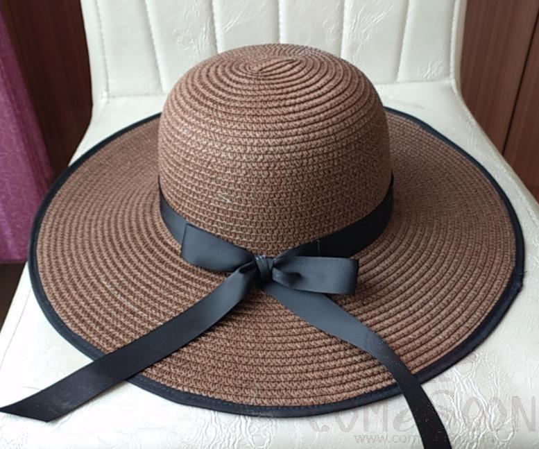 Straw Hat 1-Black,Straw,56~58cm