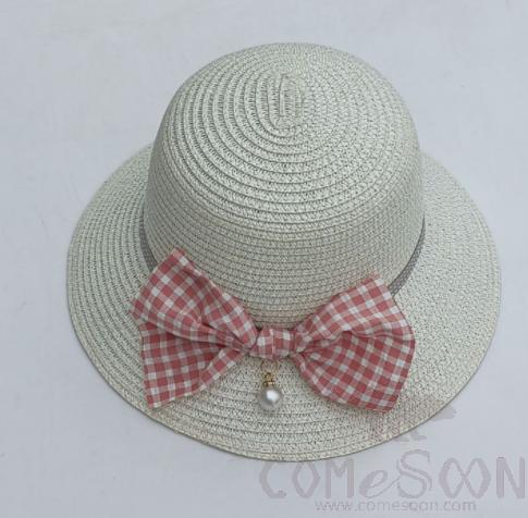 Straw Hat 1-Black,Straw,56~58cm