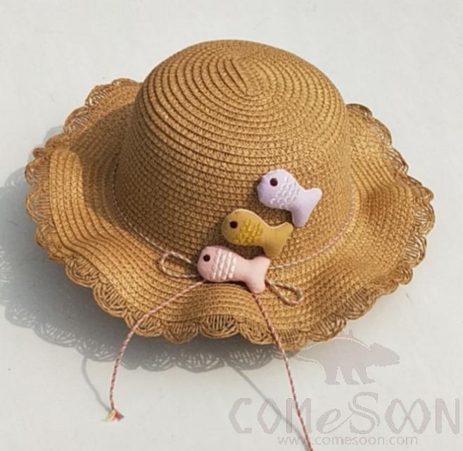 Straw Hat 1-Black,Straw,56~58cm