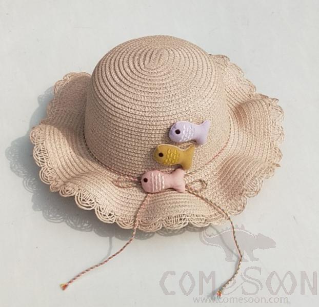 Straw Hat 1-Black,Straw,56~58cm