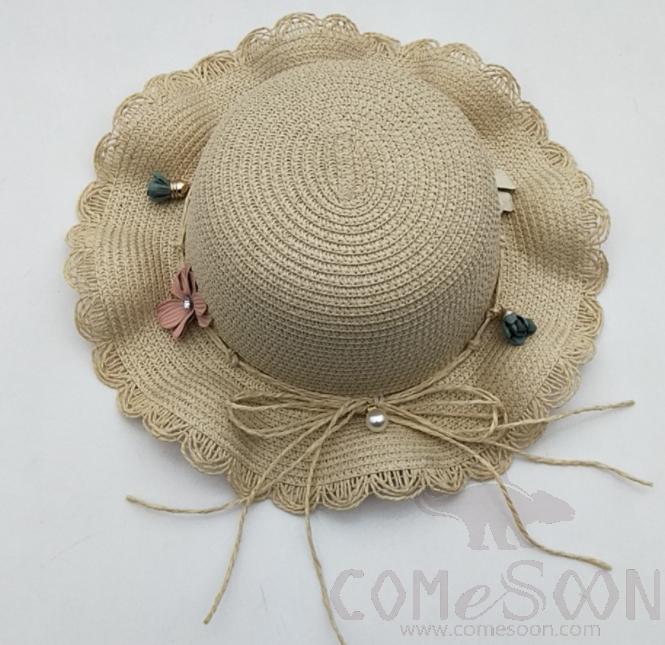 Straw Hat 1-Black,Straw,56~58cm