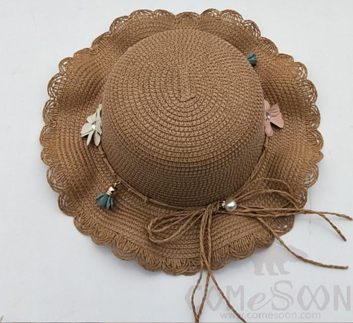 Straw Hat 1-Black,Straw,56~58cm