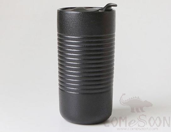 Black Double Wall Mug W/ cover 12OZ