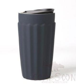 Black Double Wall Mug W/ cover 12OZ