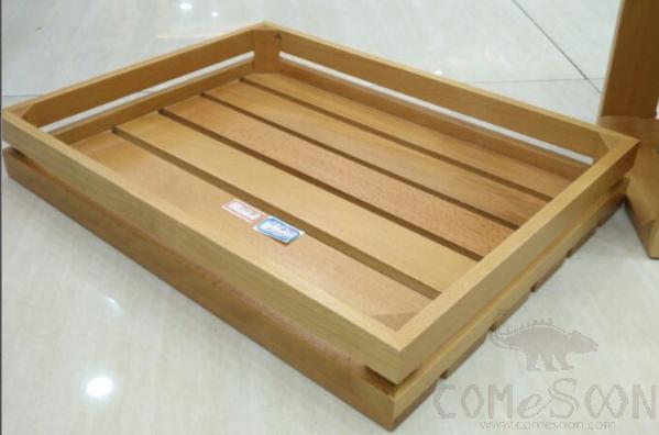 Rectangle Square Beech Wood Box  Buffet Riser, L40*W30*H6CM