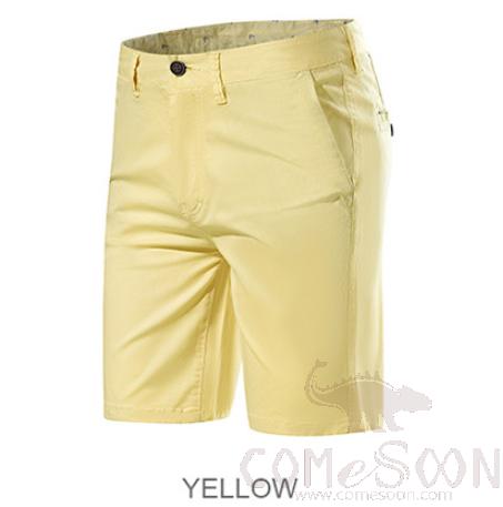 Shorts,Cotton Spansex,Yellow,210GSM,Size 38