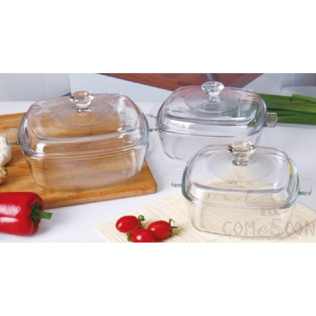 1.5L Square Tempered Glass Pot