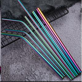 Color S/S Straw 6*215mm Straight