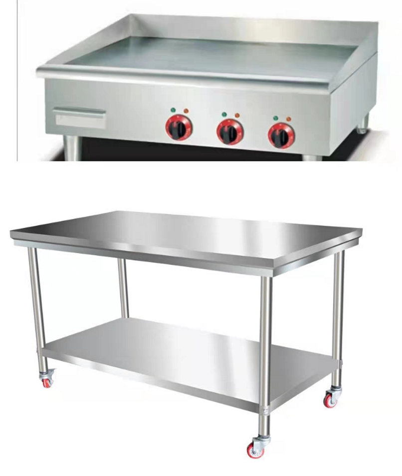 Movable Gas Griddle Customized Cart Flat S/S 304