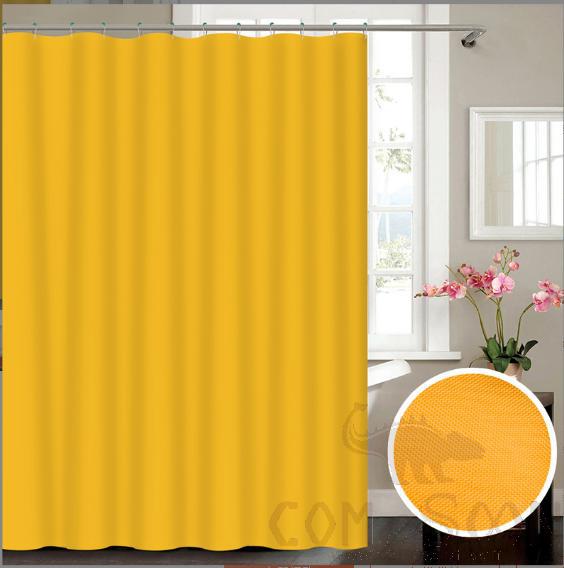 Yellow  90g Polyester Pure Pigment Shower Curtain-120* 180cm