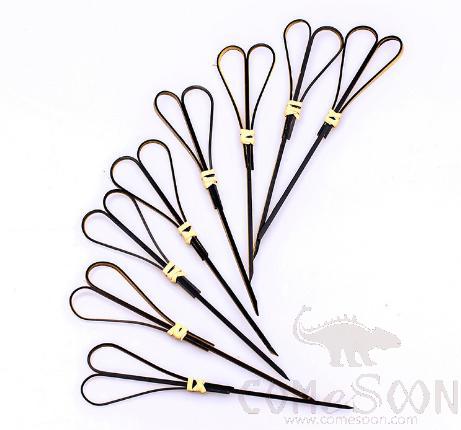 Bamboo Fruit Cocktail Skewers 12CM Black Cut 100pcs
