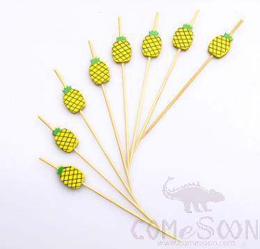 Bamboo Fruit Cocktail Skewers L12cm Pineapple