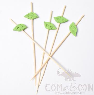 Bamboo Fruit Cocktail Skewers L12cm Leaf