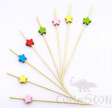 Bamboo Fruit Cocktail Skewers L12cm Star