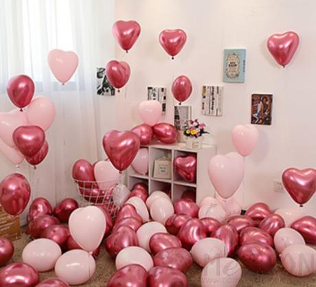 Love shape balloon 10 pcs set Rose Golden and pink color