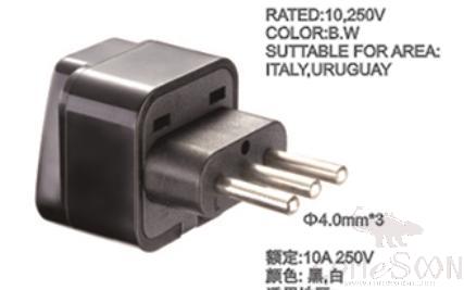 Italian embedded conversion plug,2000W,Black