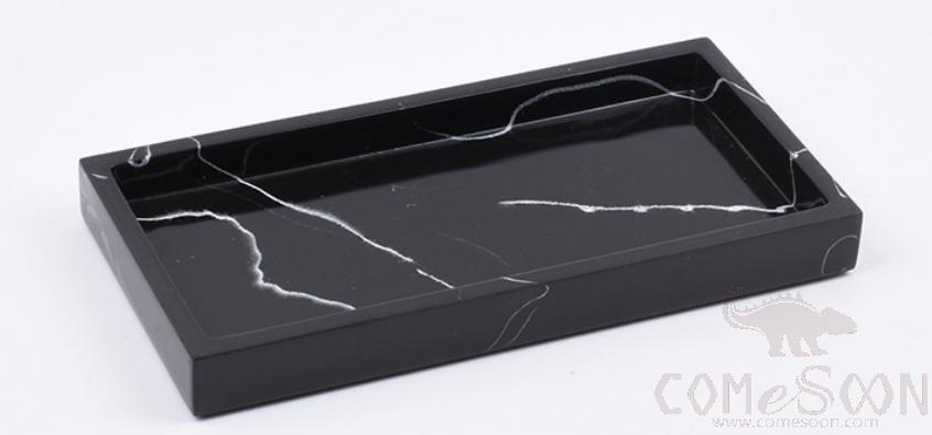 Imitation Marble Bathroom Tray， Resin，24.5*10.5*3.1cm