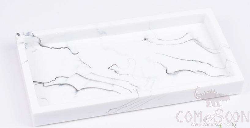Imitation Marble Bathroom Tray，  Resin,24.5*10.5*3.1cm