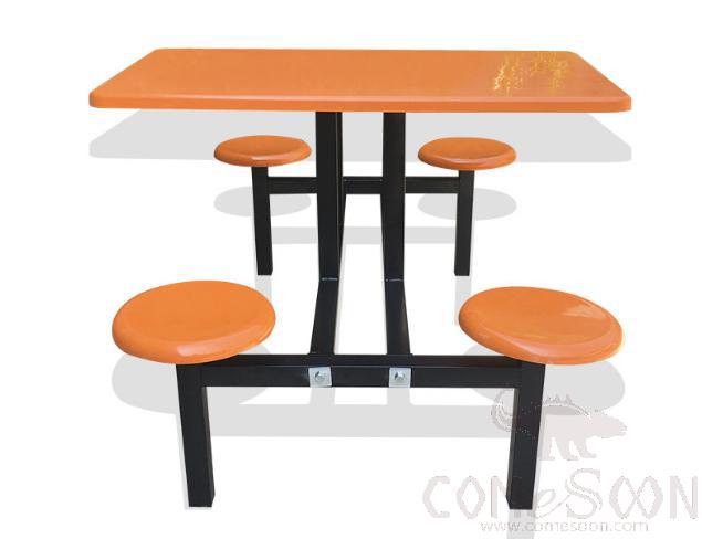 Frp Canteen Tables And Chairs-110*60*75Cm,Plastics And Steel