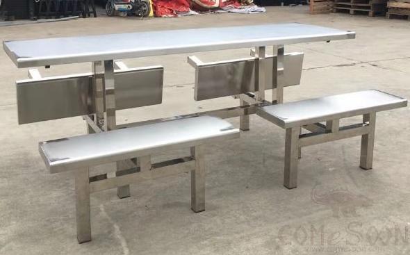 Stainless Steel Canteen Tables And Chairs-200*60*75Cm,All Stainless Steel Steel Plate