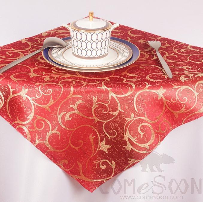 Napkin,48*48cm,Golden branches and jade leaves are bright red