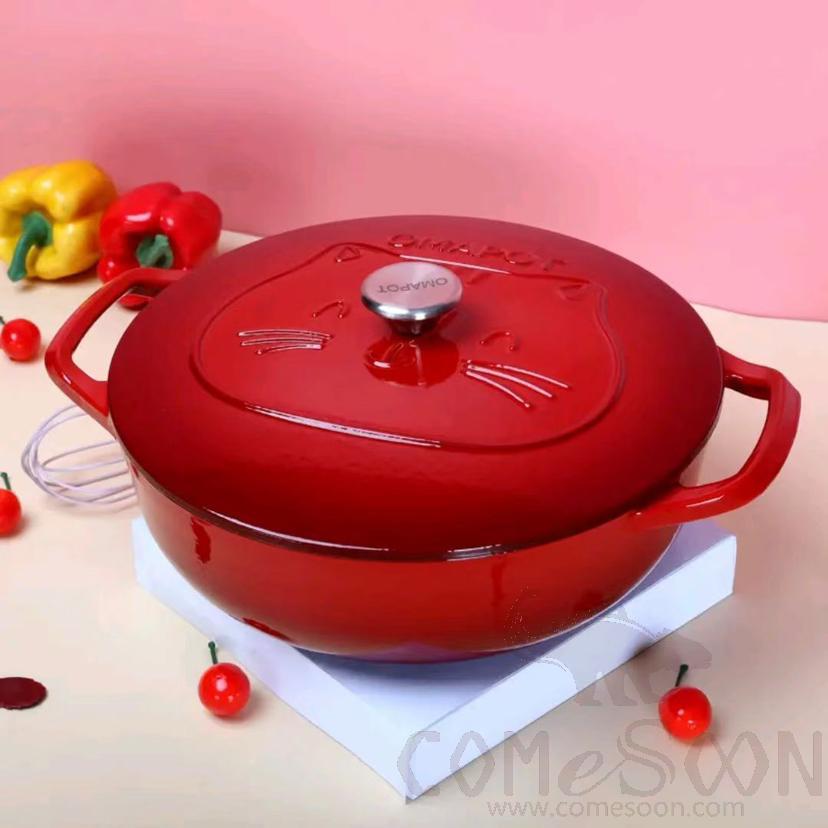 Casserole Enamel Pot 30M Red,6.5L