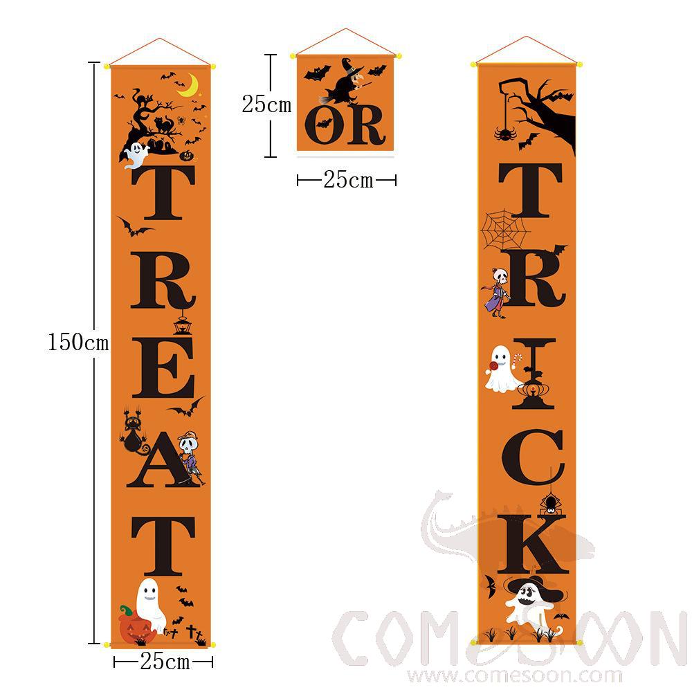 Halloween Couplets Hanging Cloth，Orange