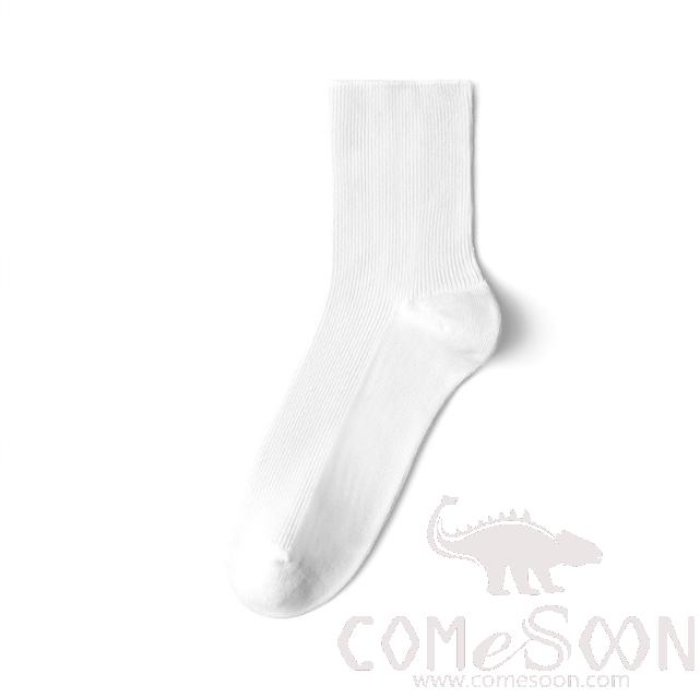 Medium thick women's socks,White