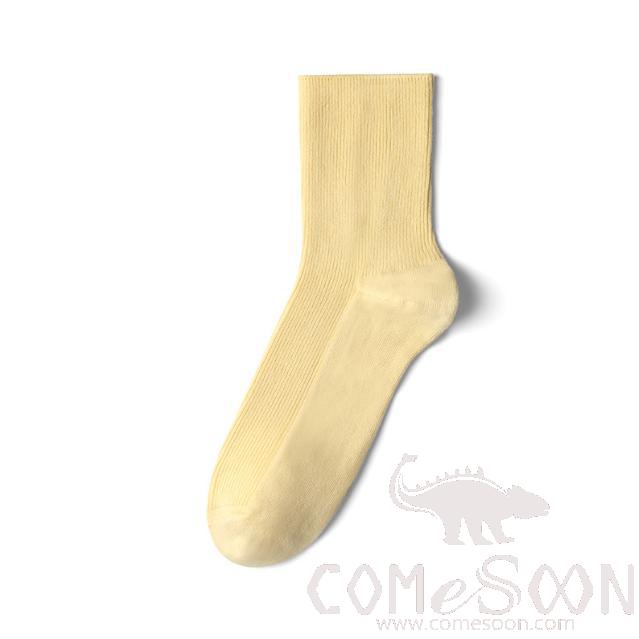 Medium thick women's socks,Pale yellow