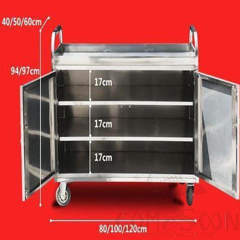 Three layers hotel trolley - Large,  1200x600x940mm, Stainless Steel