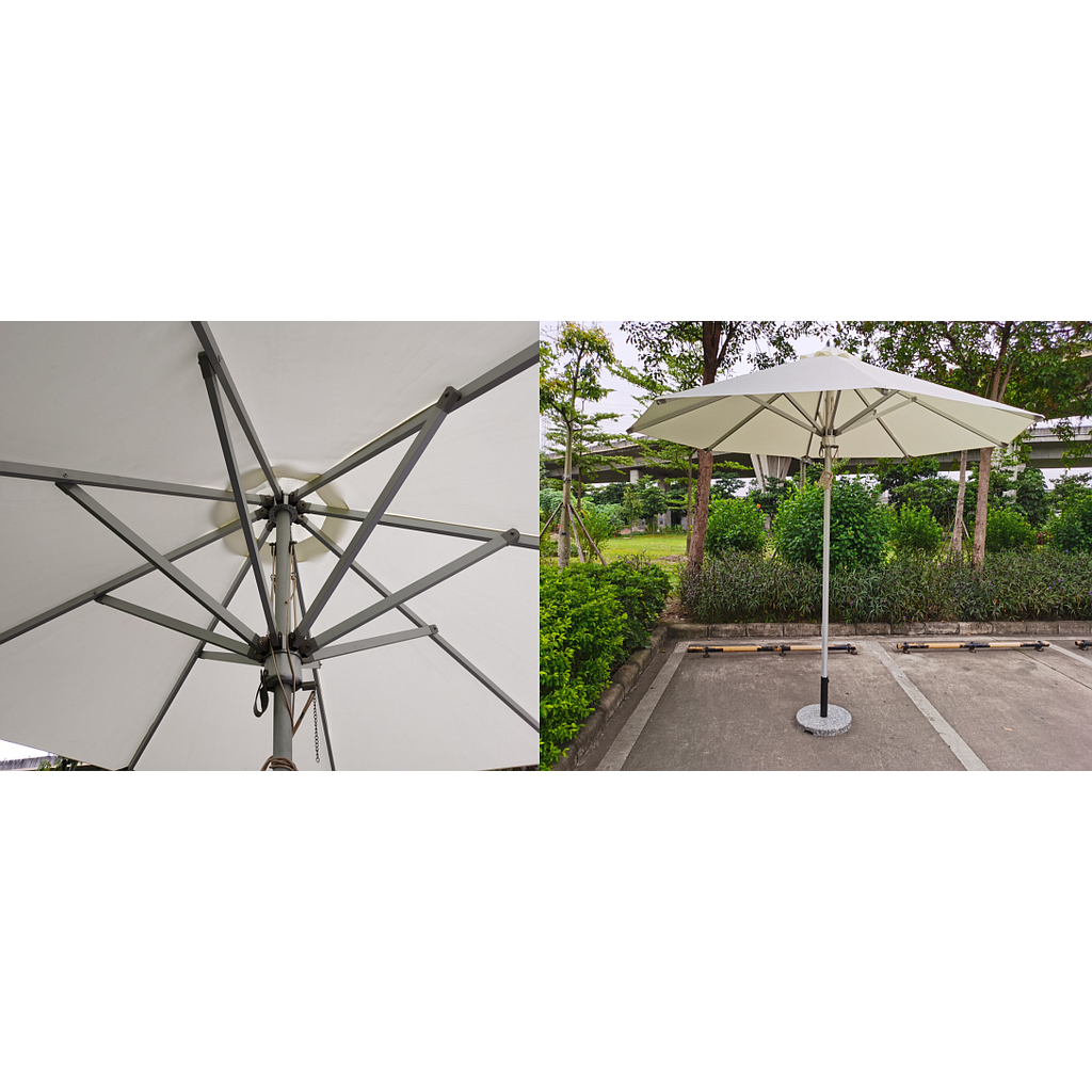48 Column Single Top Center Column Umbrella 3M Round, Luxury Umbrella Tray