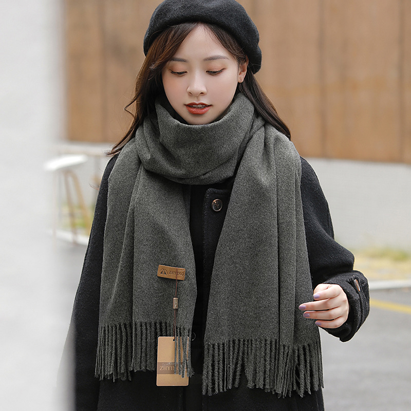 Scarf With Logo，W70*L200CM，Dark Gray