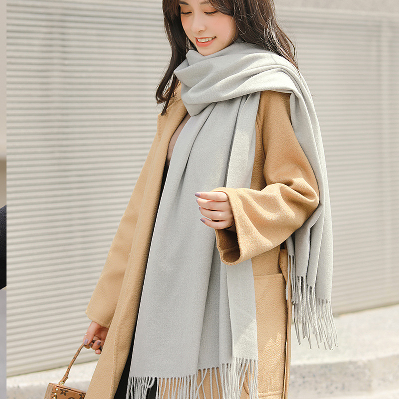 Scarf With Logo，W70*L200CM，Light Gray