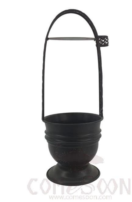 Small hookah charcoal basket, Black, W 13.5cm, H 34cm, Iron