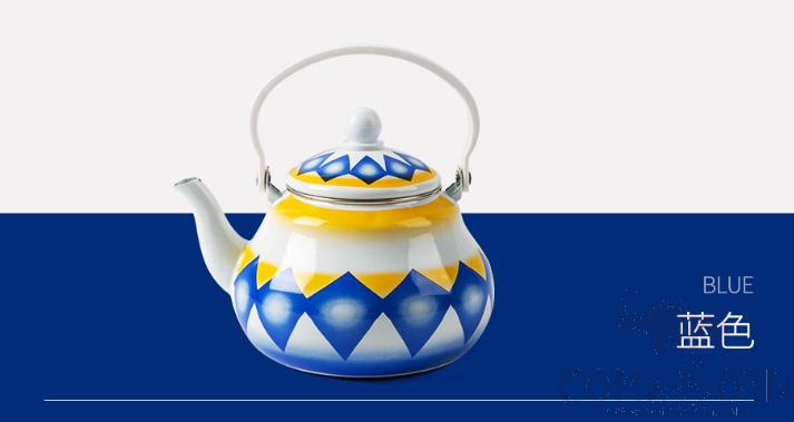 Enamel pear shaped pot, 1.5L， Blue