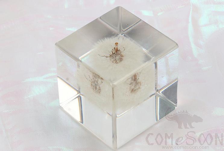 Resin Handicraft, 6*6*6cm, Dandelion