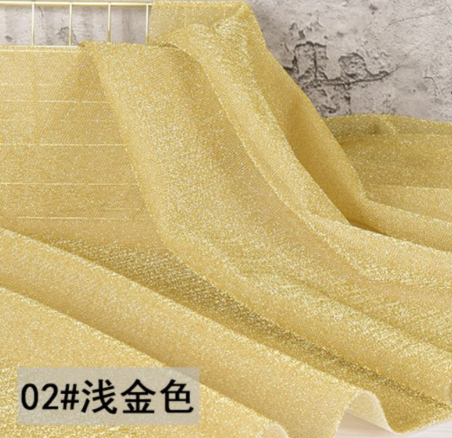 Gold Glitter Fabric ,Chemical Fiber,Light Gold,150CM（W）