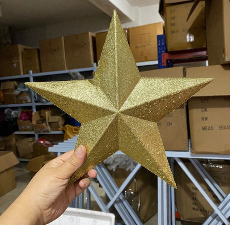 Gold Haning Stars ,Plastic,Gold,25CM(D)
