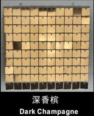 Gold Square Foil Curtains ,Pc+Pet,Deep Champagne,30*30CM