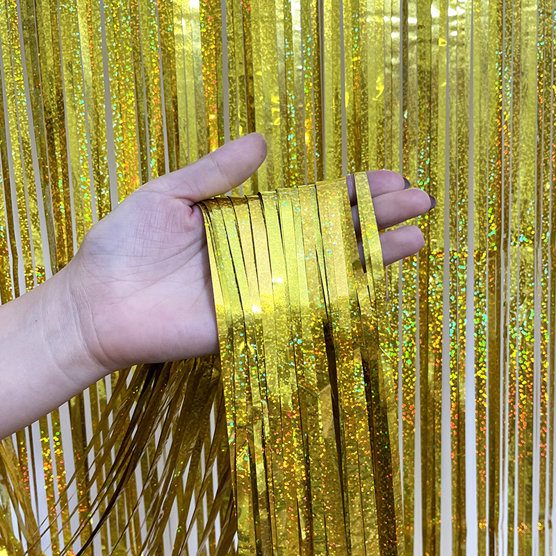 Gold Foil Curtains ,Pet,Gold,1*2M