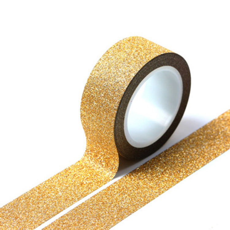 Gold Glitter Tape ,Opp,Gold,15MM(W)*50000MM(L)*0.013MM(T)
