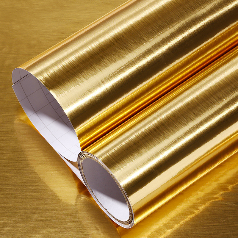Self Adhesive Gold Foil Wall Stickers
, Pvc , Gold , 0.8*3M