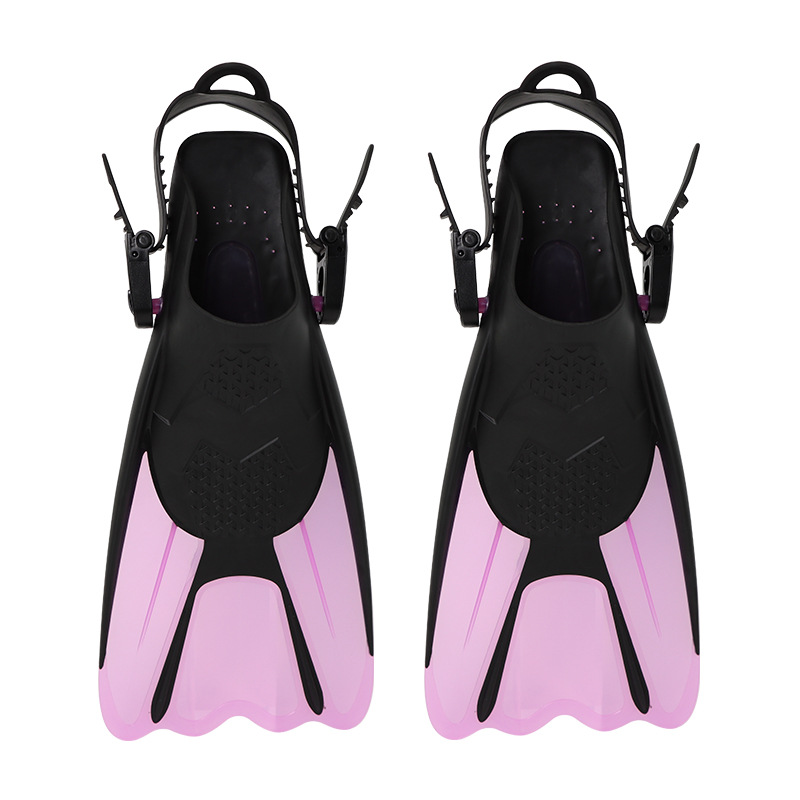 Adults' Flippers，Silicone，S，Pink Purple