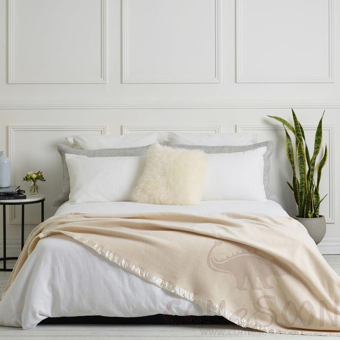 Pure Wool Blanket, Beige, 200*230cm