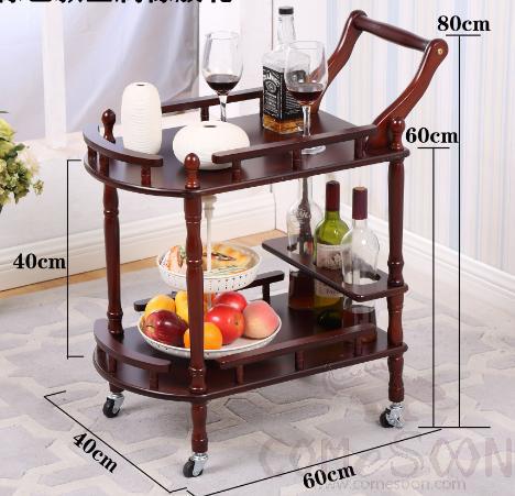 Wine Cart,Solid Wood,60*40*80CM