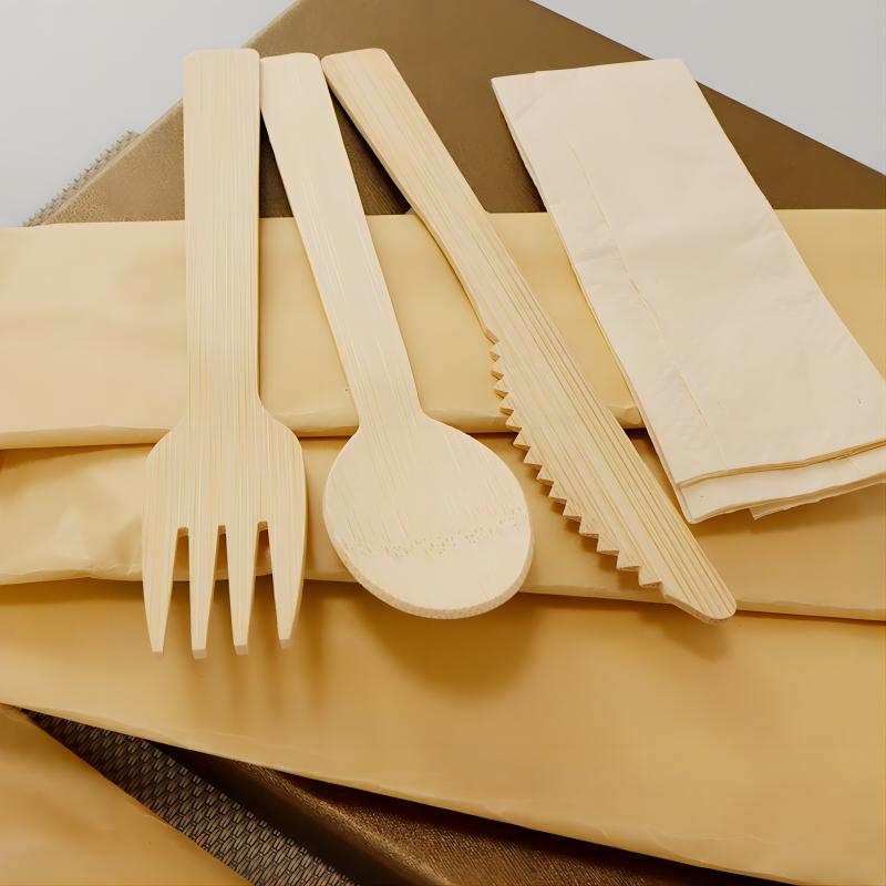 Custom logo Disposable tableware Set，Bamboo