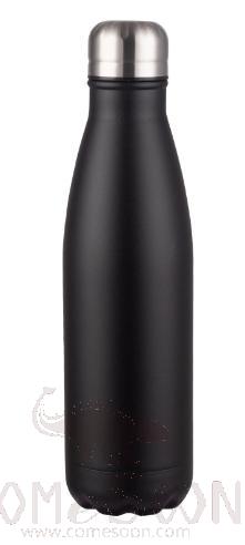 Customized Double-layer SS Water Bottle, 500ml, Black