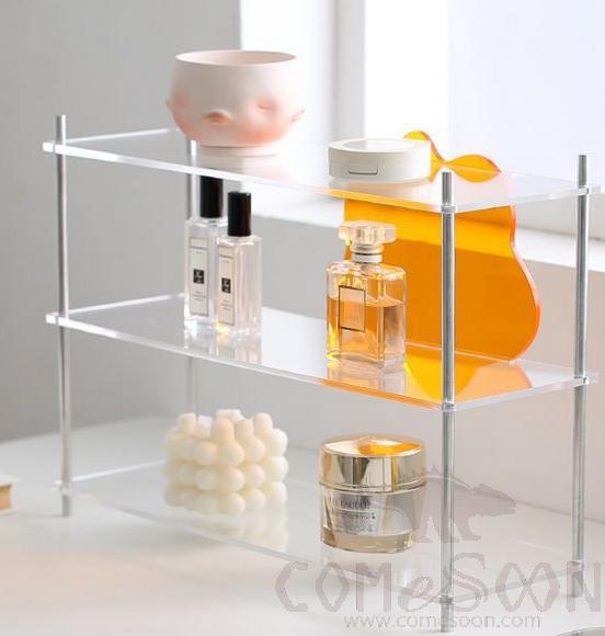 Acrylic Three-Layer Square Flower Display Stand, L42*W14*H29.3cm